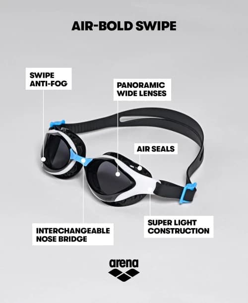 عینک شنا ARENA Air Bold Swipe – دودی — تصویر ۲