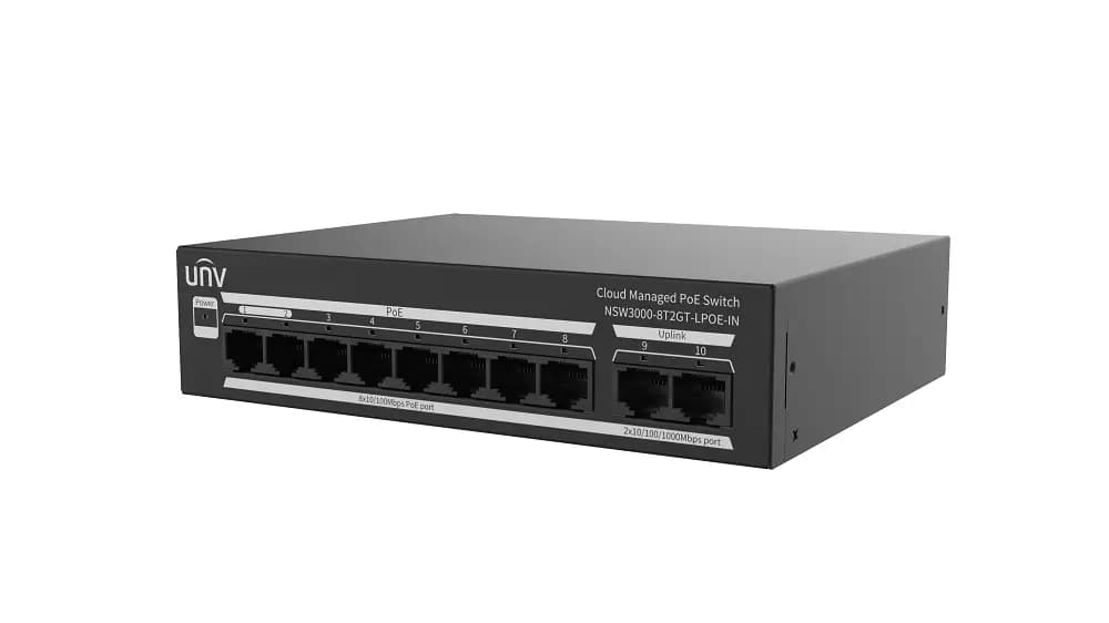 سوییچ شبکه یونی ویو مدل NSW3000-8T2GT-LPOE-IN