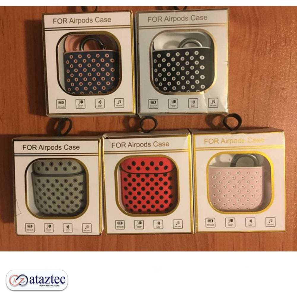کیف ایرپاد خال خالی دو رنگ مدل AirPods case — تصویر ۴