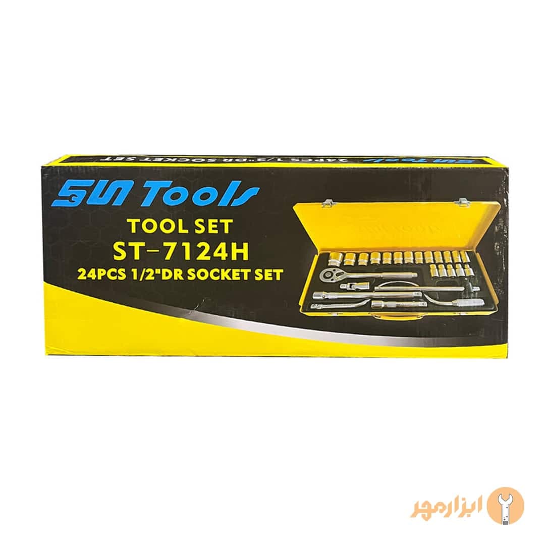 جعبه بکس 24 پارچه درایو 1/2 سان تولز SUNTOOLS — تصویر ۴