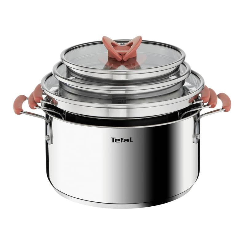 مجموعه 6 پارچه قابلمه استیل تفال مدل Tefal Opti’Space — تصویر ۳