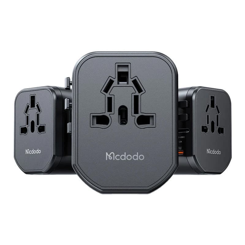 آداپتور فست شارژ 20وات و تبدیل پریز همه کاره مسافرتی مک دودو مدل MCDODO CP-3471 — تصویر ۳