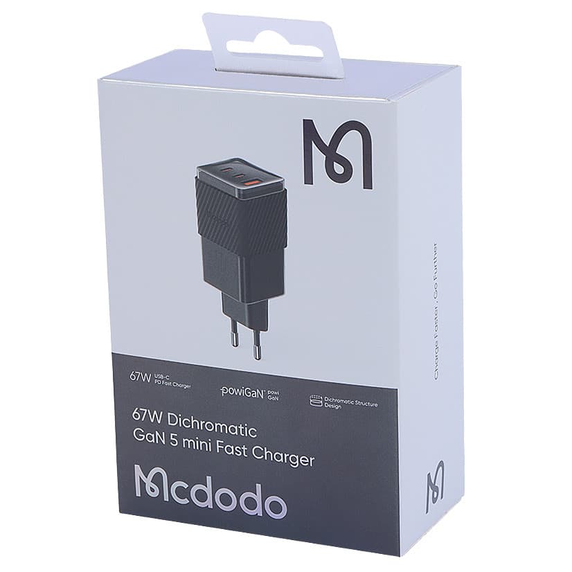 شارژر آداپتور دیواری مینی 3 پورت 67 وات مک دودو مدل MCDODO CH-150 GAN5