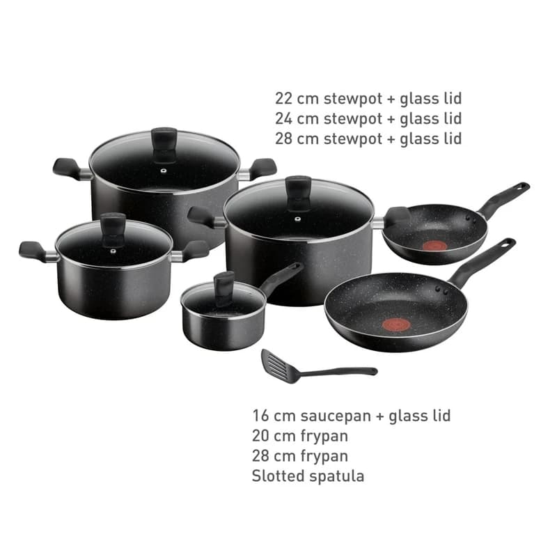 مجموعه ۱۱ پارچه قابلمه تفال Tefal Dark Stone — تصویر ۵