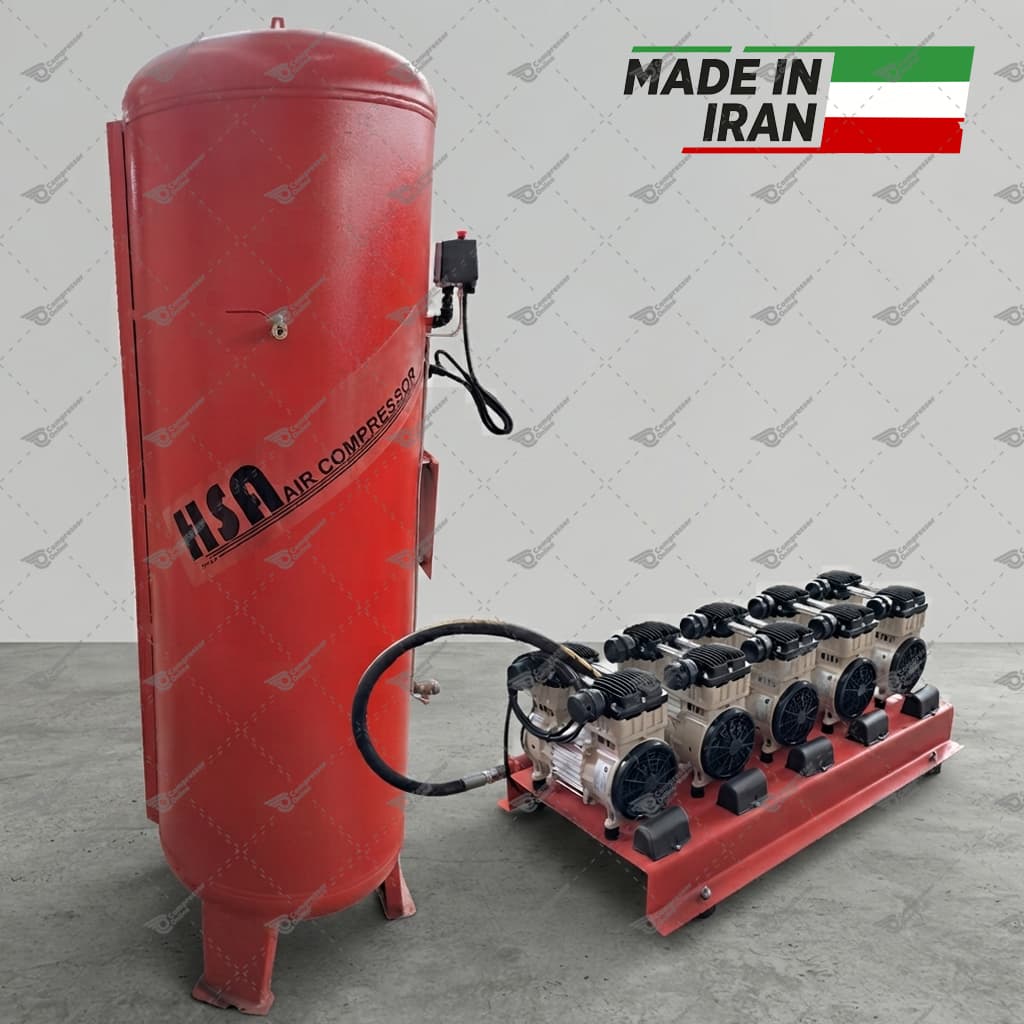 کمپرسور باد 500 لیتری بی صدا ایستاده 7500 وات