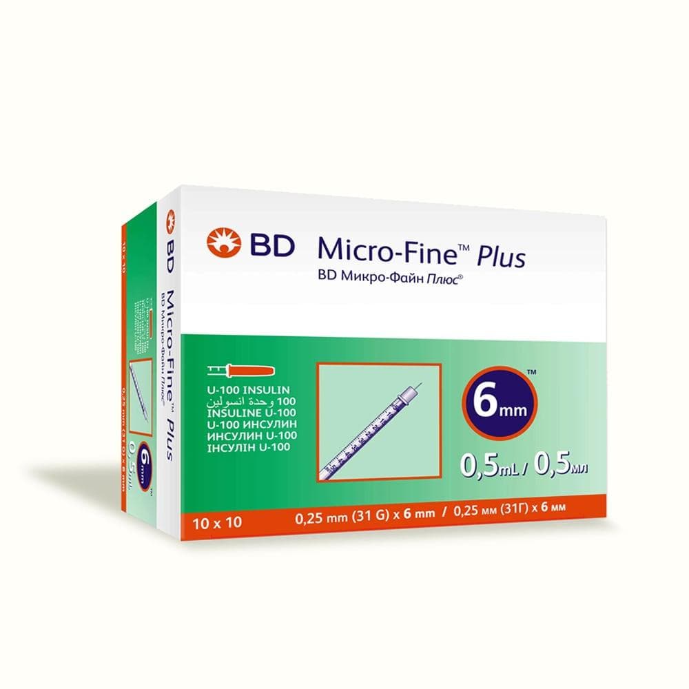 سرنگ انسولین BD بی دی 0.5 میل – بسته 100 عددی