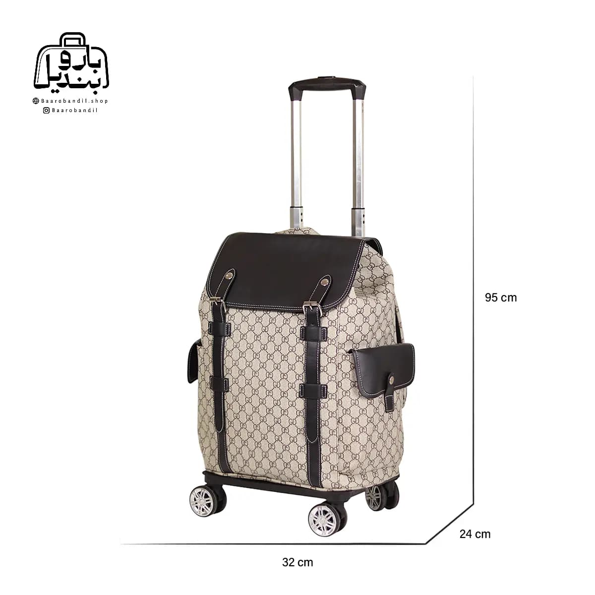 کوله‌پشتی چرخ‌دار کوچ Coach طرح گوچی کد ۱۰-۱۰ — تصویر ۴