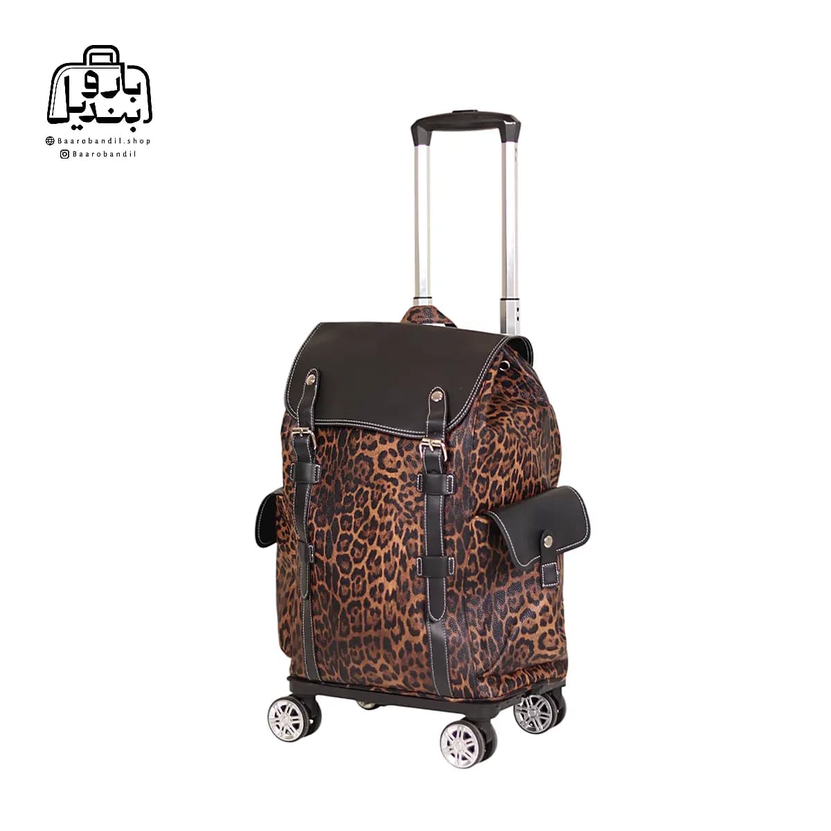 کوله‌پشتی چرخ‌دار کوچ Coach طرح پلنگی کد ۲۰-۹۲۸ — تصویر ۳