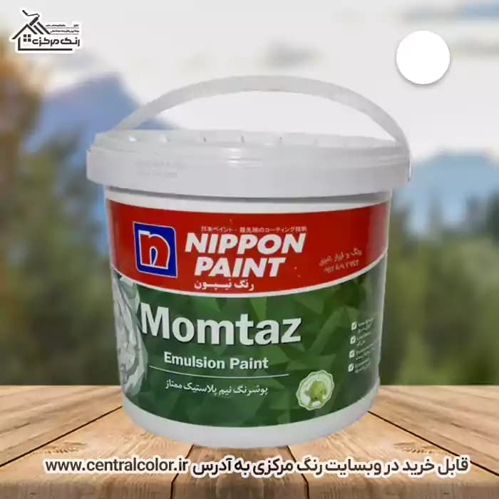 رنگ نیم پلاستیک سفید ممتاز رنگ نیپون کد 650 وزن 4 کیلوگرم (گالن)