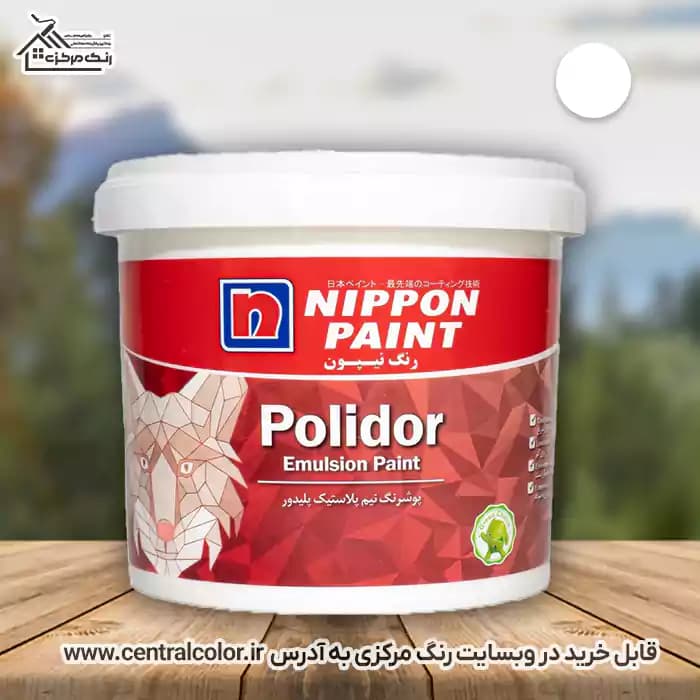 رنگ نیم پلاستیک سفید پلیدور نیپون کد 630 وزن 12 کیلوگرم (دبه)