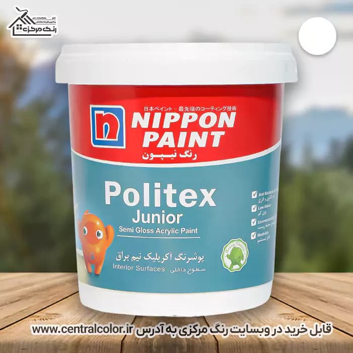 رنگ سفید آکریلیک نیمه براق نیپون سطوح داخلی کد 830 حجم 20 کیلوگرم (حلب)
