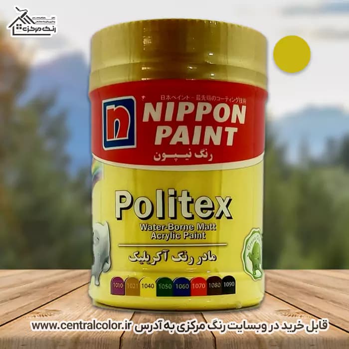 مادر رنگ زرد مات آکریلیک نیپون کد 1040 حجم 1 کیلوگرم