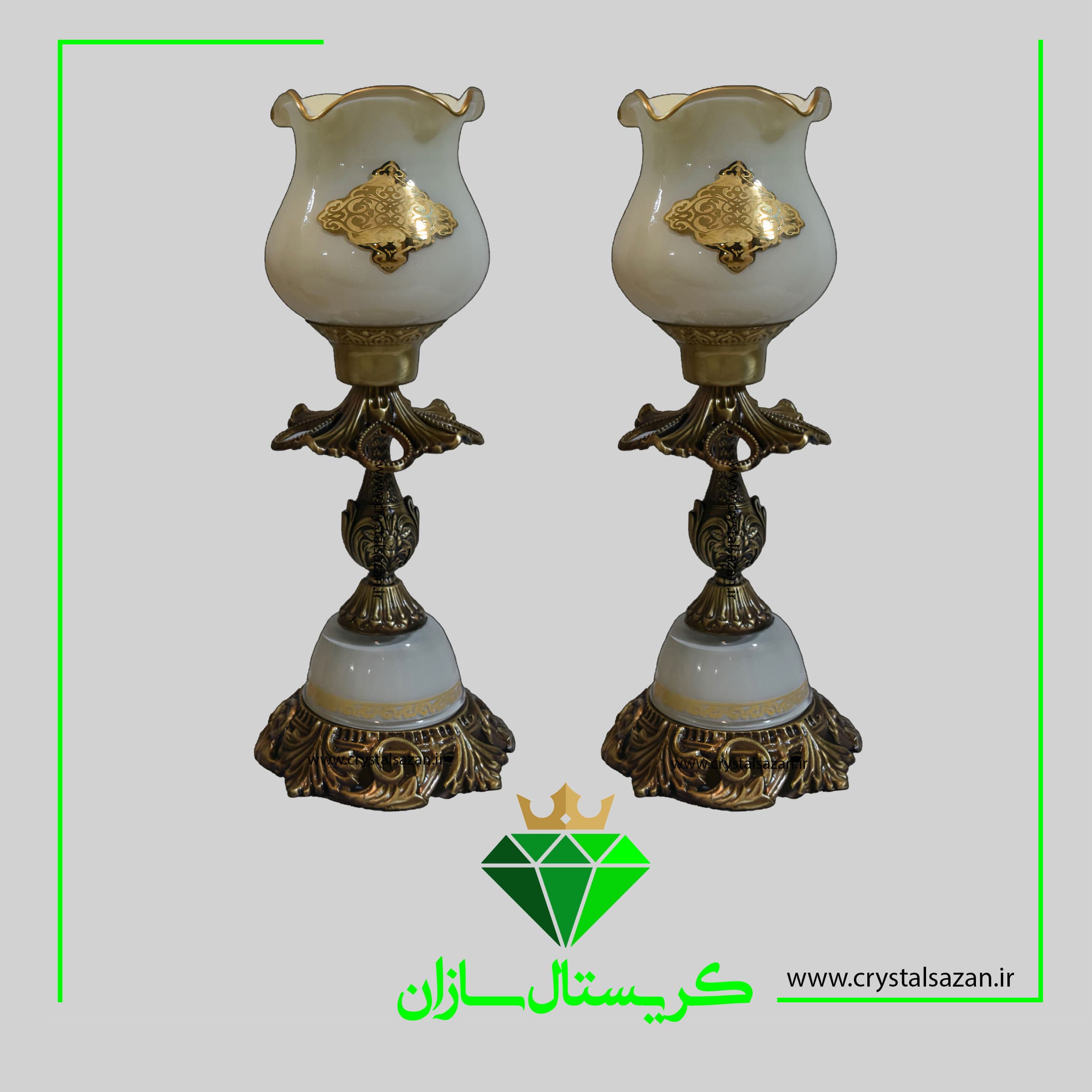 شمعدان کریستال سازان کد SH1561 بسته دو عددی