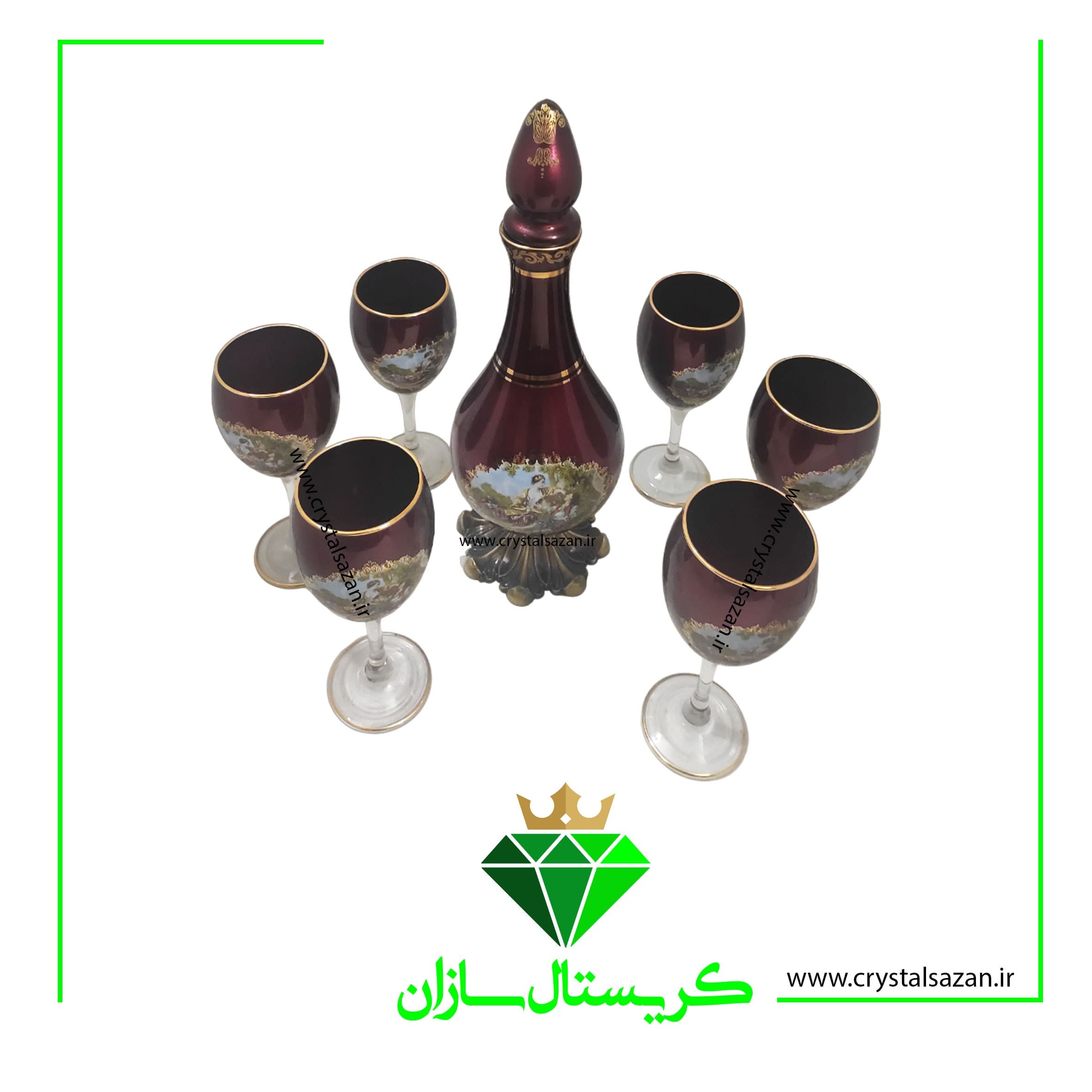 تنگ و جام کریستال سازان کد J1343 — تصویر ۲