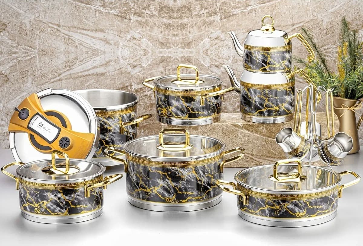 سرویس استیل 18 پارچه طرحدار ترک مارک اوز لایف اصلی — تصویر ۲