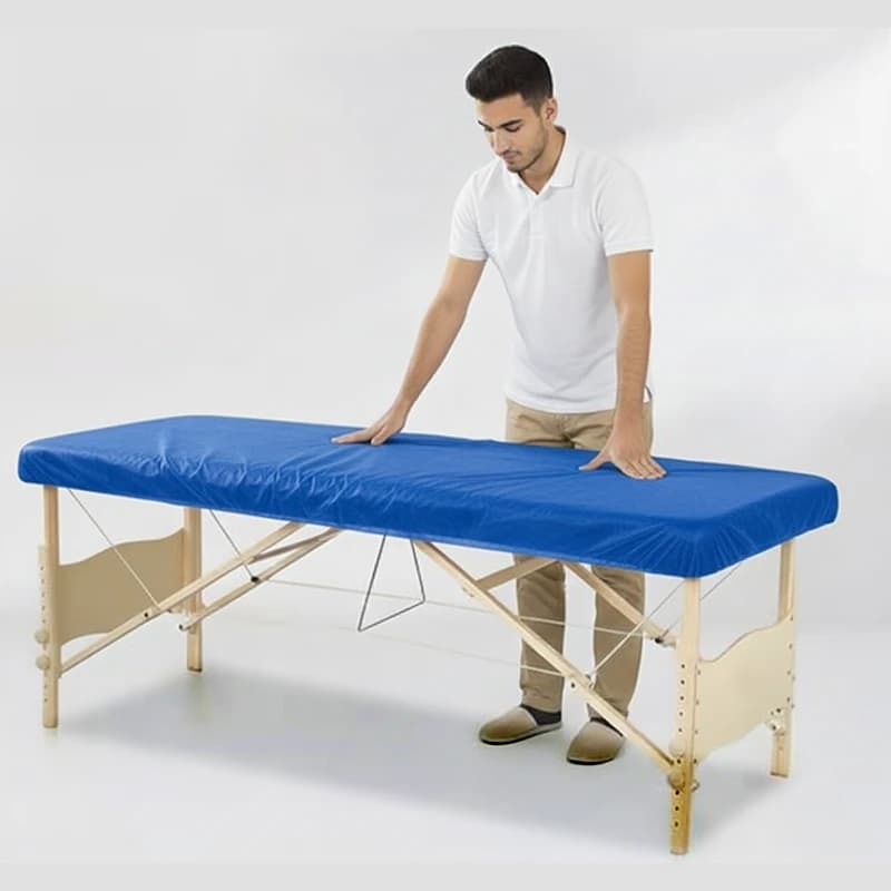 ملحفه دوسرکش سایز 80*220 -گرماژ 20 آبی-بسته 5 عددی