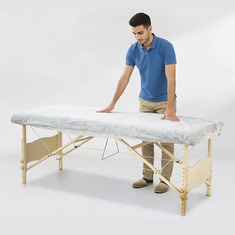 ملحفه دوسرکش سایز 80*220 -گرماژ 20 سفید-بسته 5 عددی
