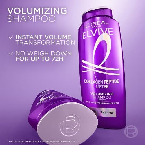 شامپو حجم‌دهنده لورال کلاژن پپتاید لیفتر بنفش Elseve Collagen Peptide — تصویر ۴