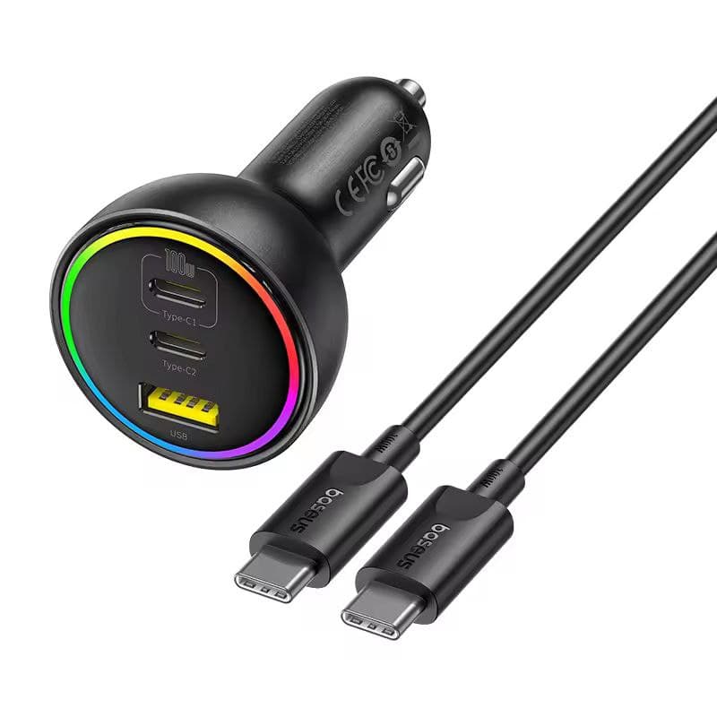 شارژر فندکی باسئوس مدل BSCC-ZX-CCL به همراه کابل USB-C