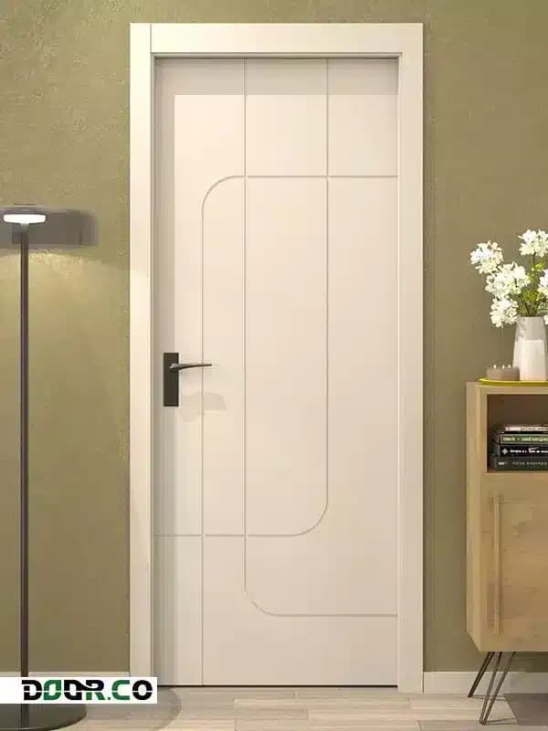 درب داخلی روکش PVC مدل شیاردار رنگ سفید