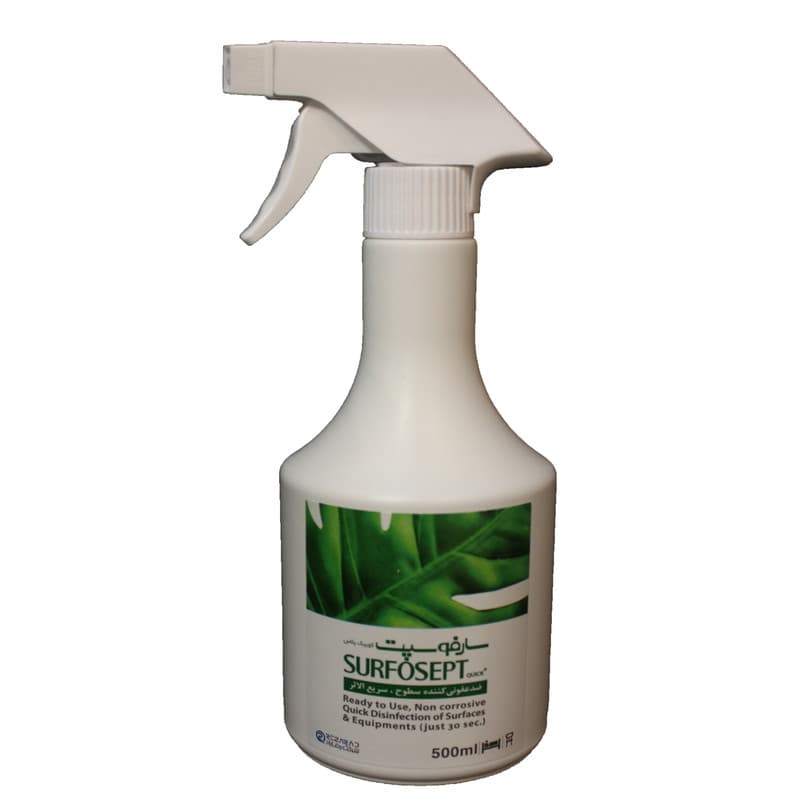 محلول ضدعفونی کننده سطوح شرکت رضا راد مدل QUICK PLUS حجم 500 میلی لیتر — تصویر ۲
