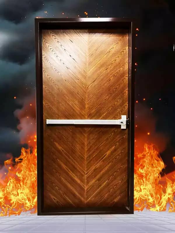 درب ضد حریق چوبی مقاوم در برابر آتش کد WFR 15