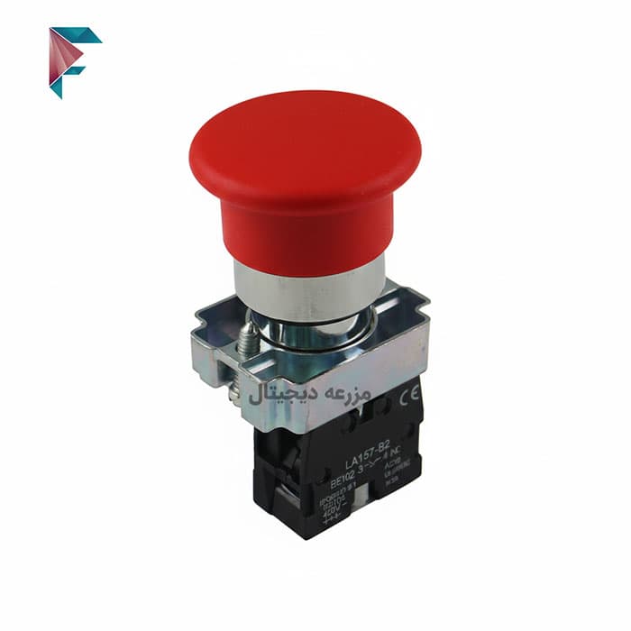 شستی استپ قارچی فشاری قرمز XB2-BC42