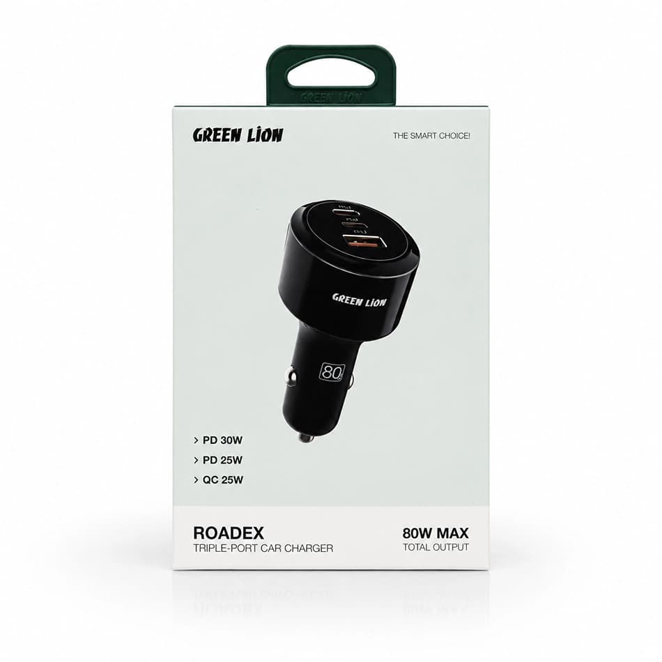 شارژر فندکی سه پورت گرین لاین مدل Roadex 80W — تصویر ۳