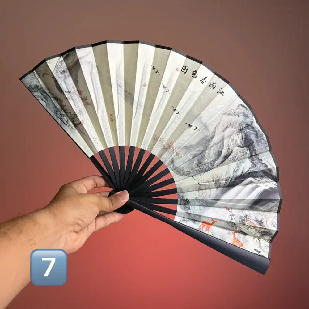 بادبزن بزرگ دسته پلاستیکی برند Chinese Text — تصویر ۸