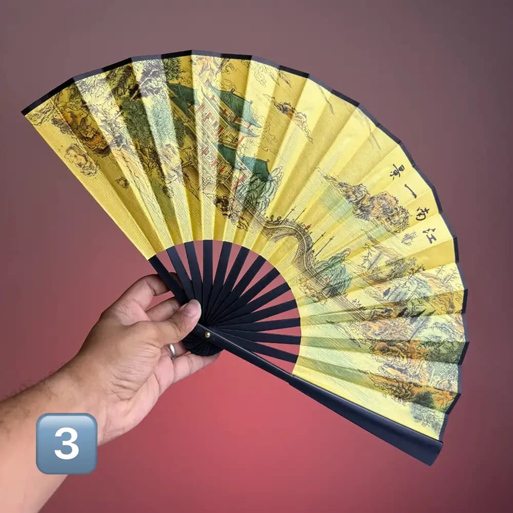 بادبزن بزرگ دسته پلاستیکی برند Chinese Text — تصویر ۴