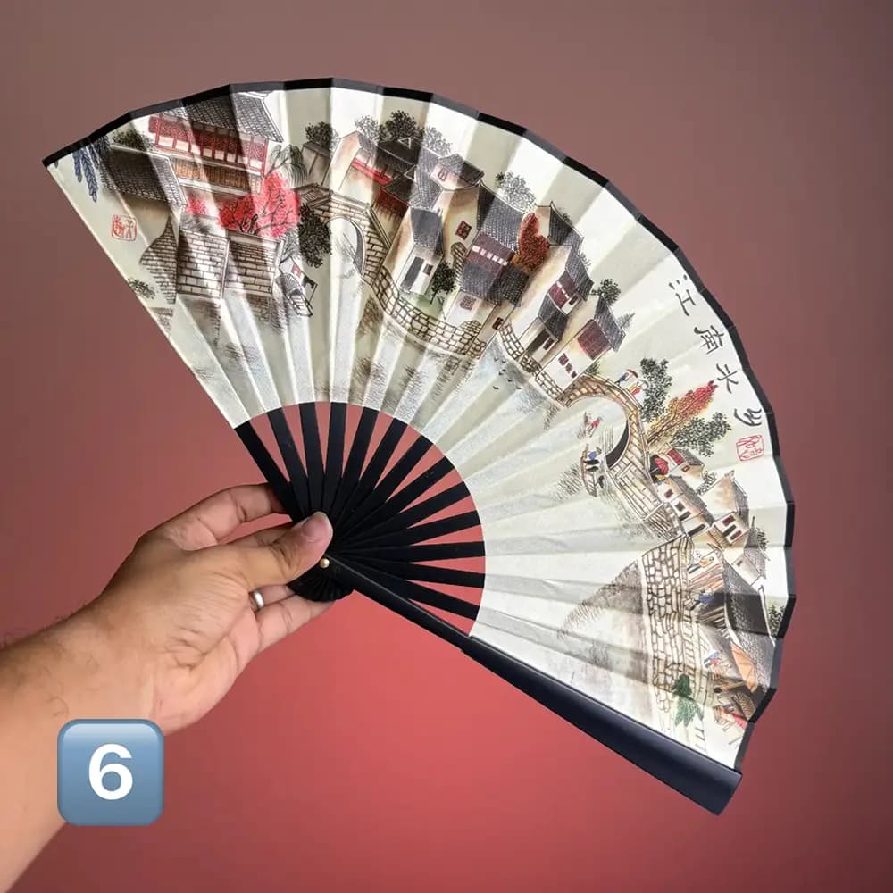 بادبزن بزرگ دسته پلاستیکی برند Chinese Text — تصویر ۷