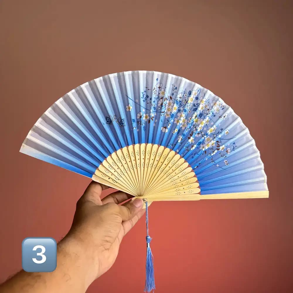 بادبزن کوچک دسته چوبی برند Nature — تصویر ۵