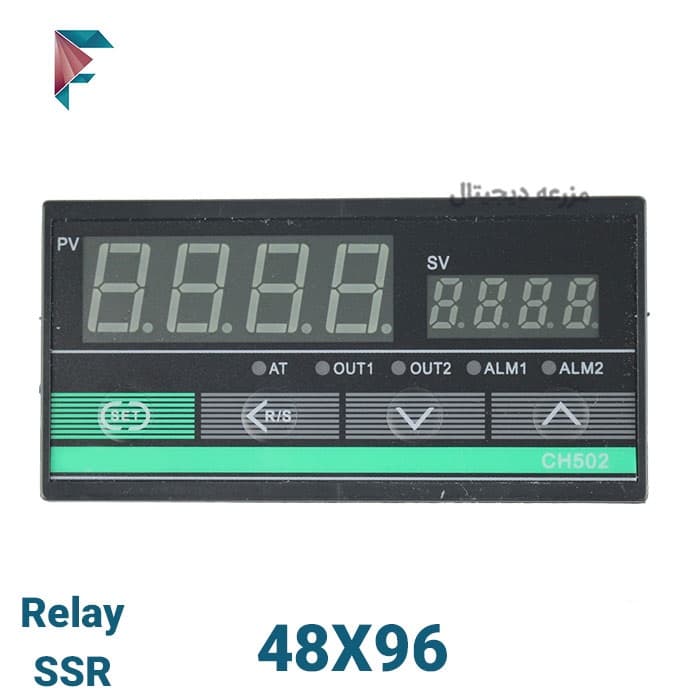 ترموستات دیجیتال سایز 96 * 48 | خروجی رله و SSR | سنسور ورودی تیپ K