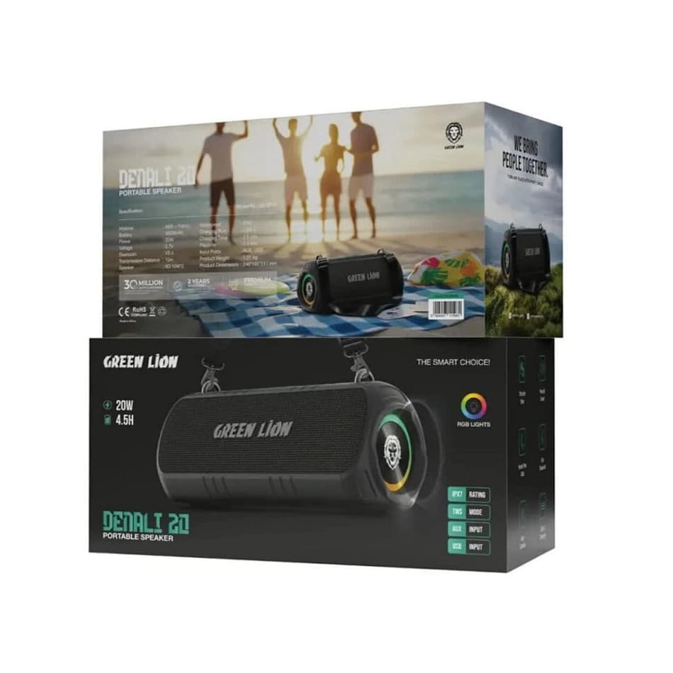 اسپیکر بلوتوثی 20 وات گرین لاین مدل Denali 20 GL-SP23 GNDESPR20WBK — تصویر ۸
