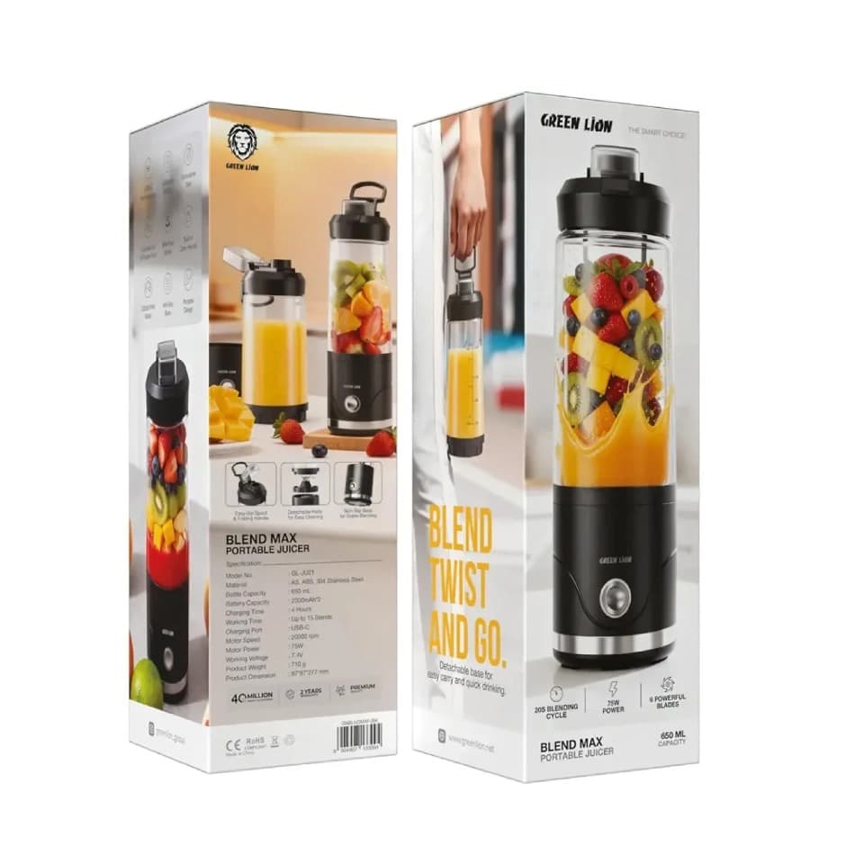 میکسر شارژی گرین لاین مدل Blend Max ظرفیت 650 میلی‌لیتر — تصویر ۳
