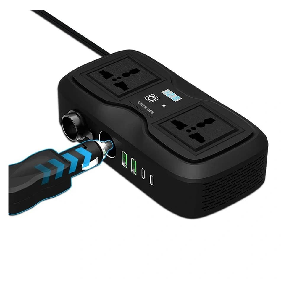 اینورتر فندکی خودرو گرین لاین مدل GC-233 ظرفیت ۲۰۰ وات — تصویر ۲