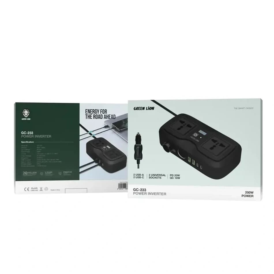 اینورتر فندکی خودرو گرین لاین مدل GC-233 ظرفیت ۲۰۰ وات — تصویر ۶