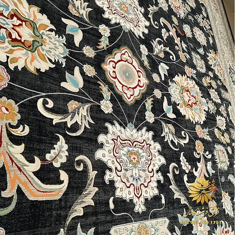 فرش سلطان آباد سرمه ای 1200 شانه سنتی — تصویر ۴