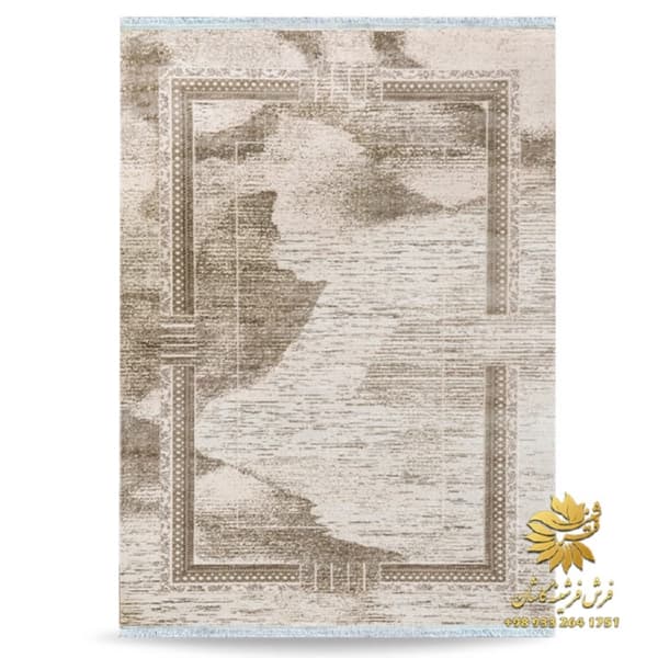 فرش مدرن کرم بژ با طراحی جدید کد 42069