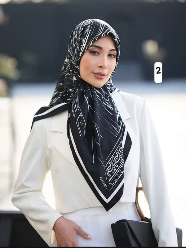 روسری ابریشم توییل کد ۱۰۳۳ — تصویر ۳