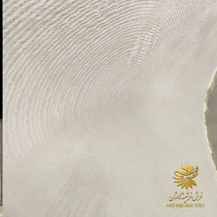 فرش پینترستی کرم با طراحی ساده کد 42099 — تصویر ۲