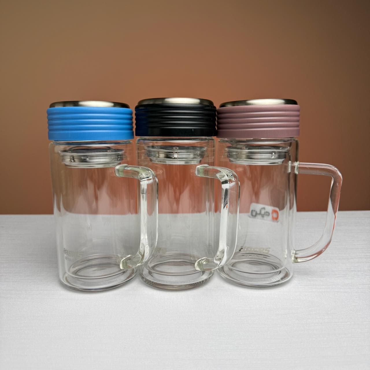 لیوان دمنوش دوجداره پیرکس HAERS LBL-400B-46