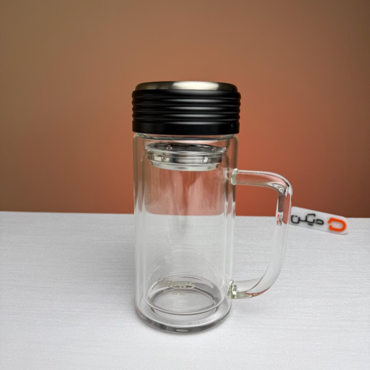 لیوان دمنوش دوجداره پیرکس HAERS LBL-400B-46 — تصویر ۲