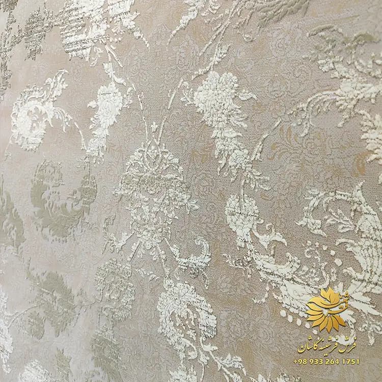 فرش با حاشیه ساده طرح افشان موکا 1200 شانه وینتیج کد 1406 — تصویر ۲