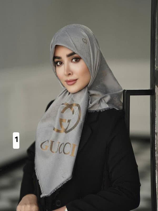 روسری نخ کشمیر طرح برند گوچی کد ۹۸۳
