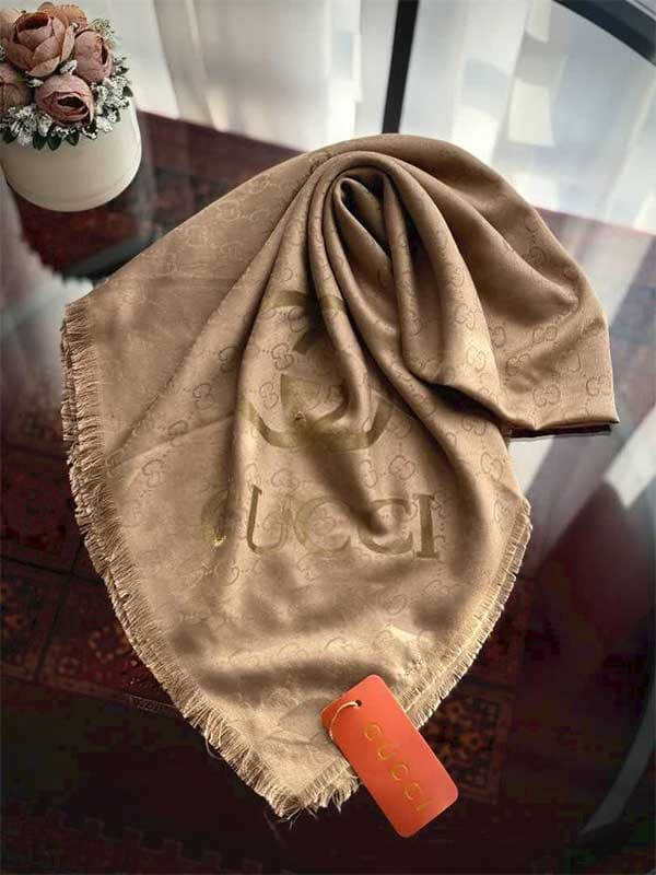 روسری نخ کشمیر طرح برند گوچی کد ۹۸۳ — تصویر ۶