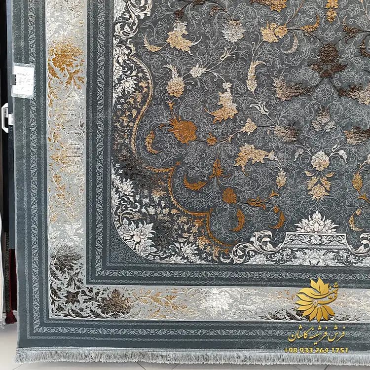 فرش وینتیج دودی طلایی 700 شانه مدل کیان — تصویر ۳