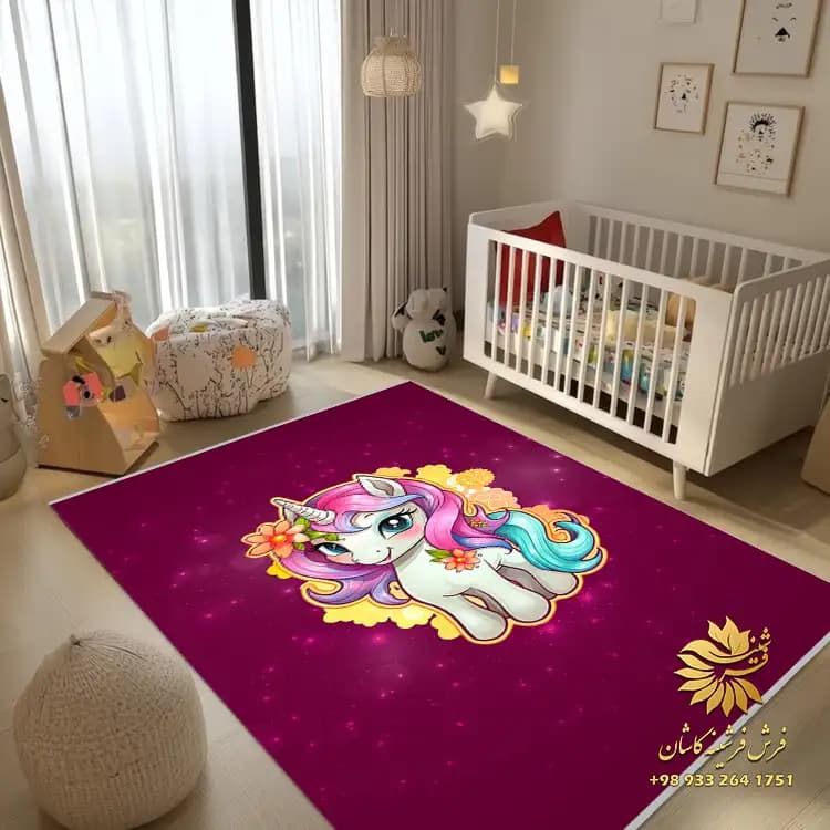 فرشینه طرح اسب تک شاخ با ترمز کد 719