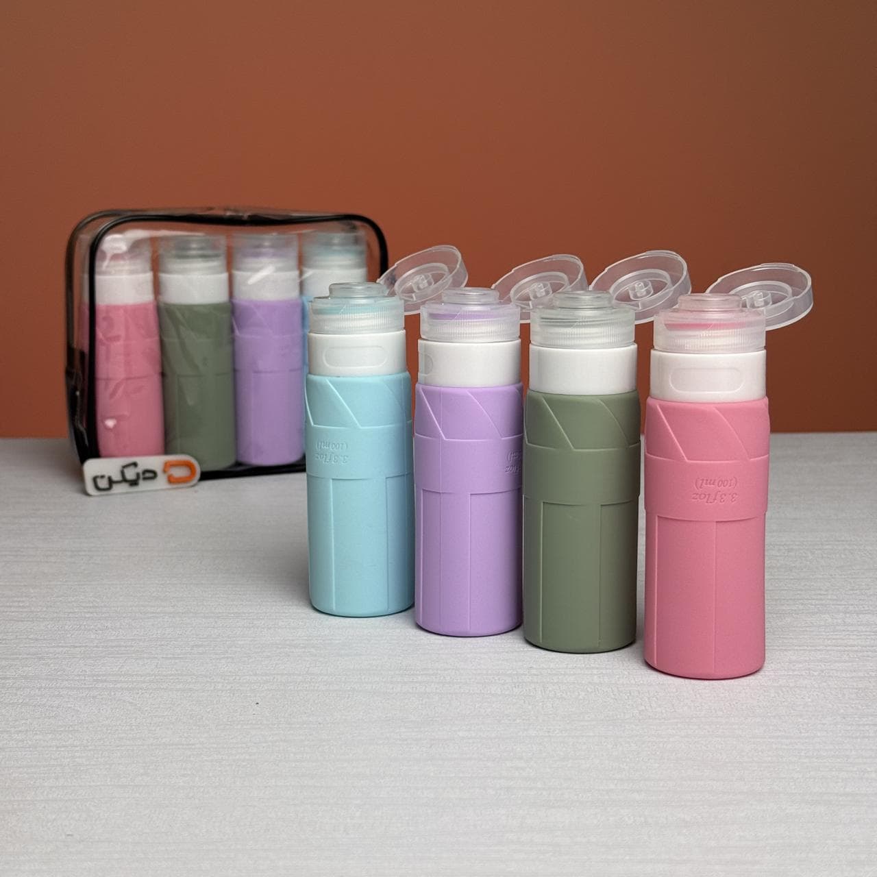 پک 4تایی مسافرتی آرایشی بهداشتی تمام سیلیکونی 100ml