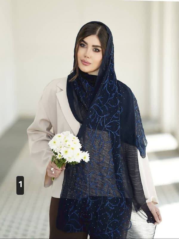 شال مجلسی خامه دوزی کد ۹۰۴
